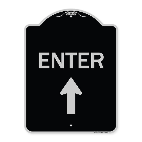 Enter Enter with Up Arrow Heavy-Gauge Aluminum Architectural Sign, 24" x 18", BS-1824-24097